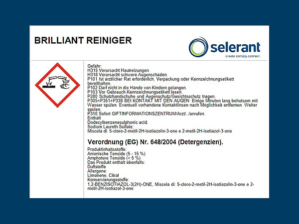 Beispiel für die Detergenzienkennzeichnung gemäß Richtlinie (EG) 648/2004