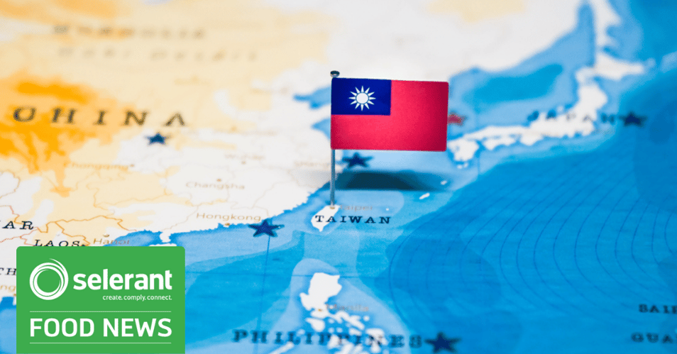 Food Regulatory News featured image: Flag of Taiwan on map